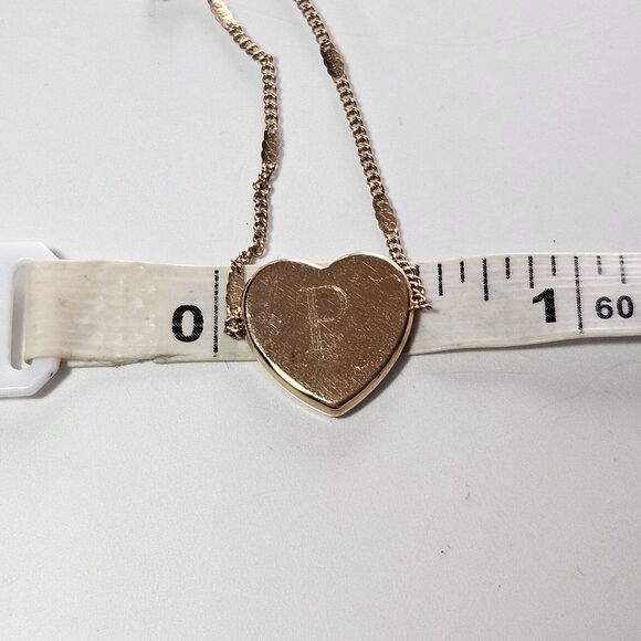 Fossil Lane Heart Rose Gold-Tone Steel Bracelet - "P" - Picture 8 of 14